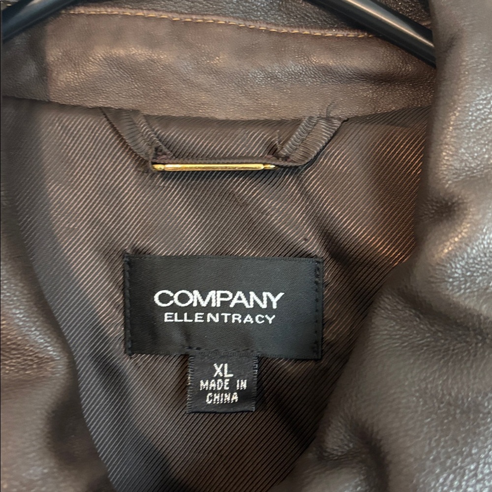 Ellen Tracy Women Brown Leather Jacket - Picture 2 of 5